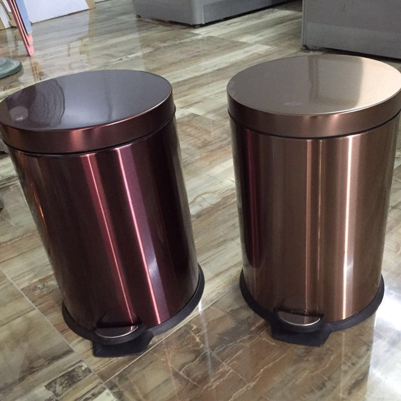 Thickened Stainless Steel Trash Can 5L8L12L Foot-Operated Lid with Inner Tube Hotel Home Office Sanitary Leak-Proof