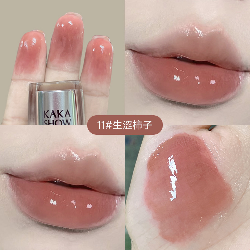 Kakashow透明水光鏡面唇釉薬透明保湿ビープ唇学生党平価マット霧面口紅|undefined