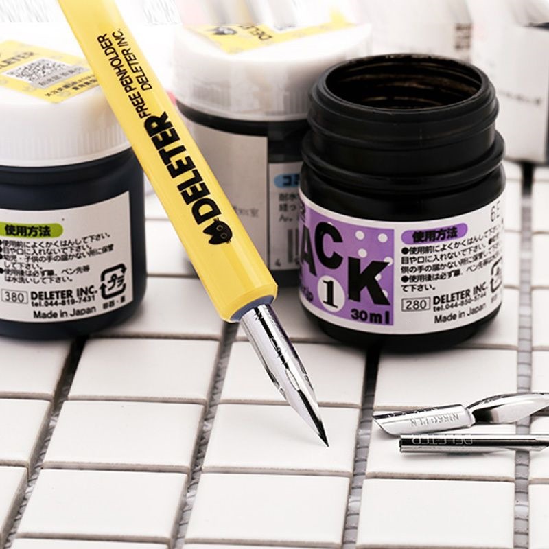 Imported Japanese Manga Pens, Water-Dipping Pens, Manga Pen Handles/Round/D/Manga g Pen Tips