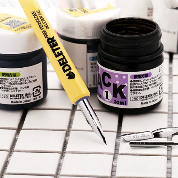 Imported Japanese Manga Pens, Water-Dipping Pens, Manga Pen Handles/Round/D/Manga g Pen Tips