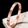 Golden bracelet, pink gold, four-leaf clover