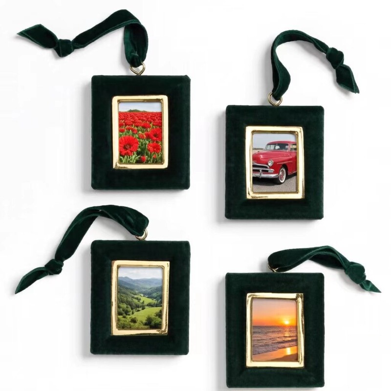 Velvet Zinc Alloy Photo Frame Pendant Holiday Decoration Photo Frame Gift Christmas Birthday Table Photo Frame Velvet Zinc Alloy Photo Frame Pendant Holiday Decoration Photo Frame Gift Christmas Birthday Table Photo Frame