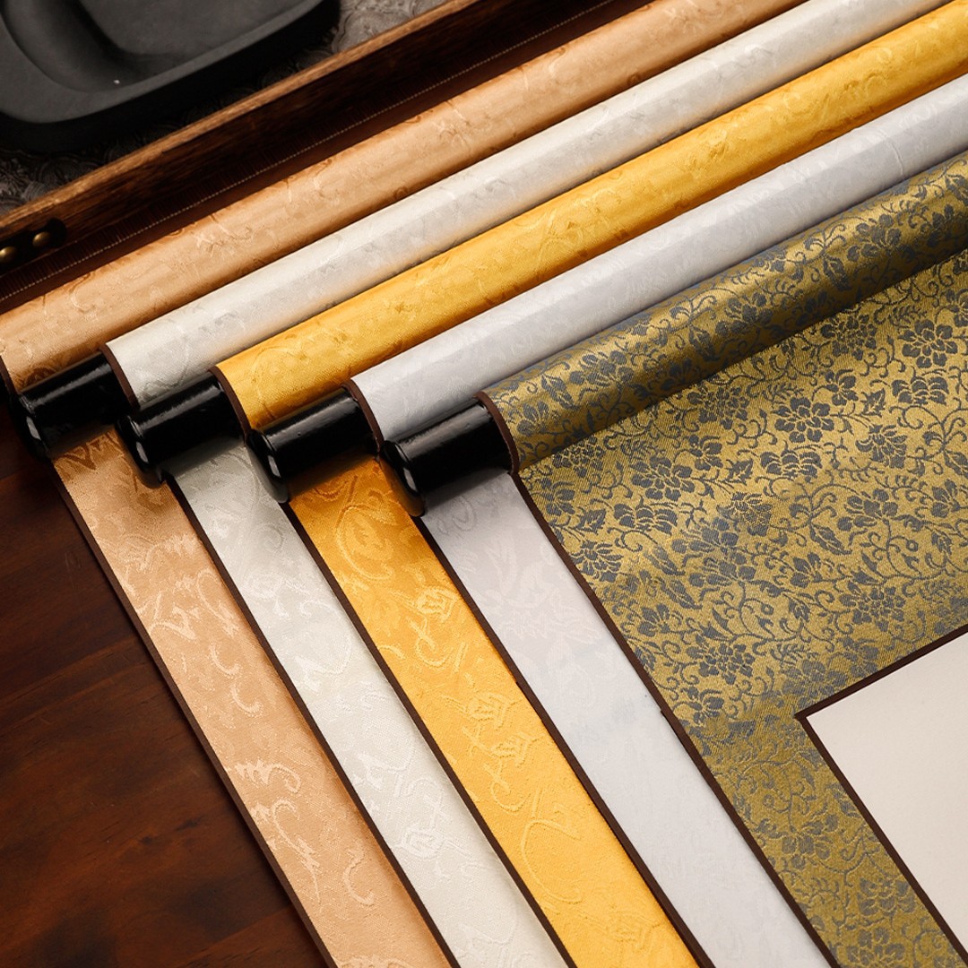 磁武宣纸空白卷轴挂画书法半生熟作品纸毛笔字挂轴立轴横轴字画装