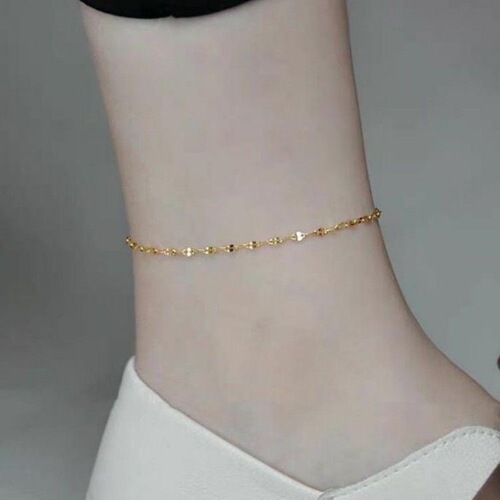 Korean style ins style Internet celebrity titanium steel anklet women's lip chain bracelet anklet simple fashion sexy personality anti-fading