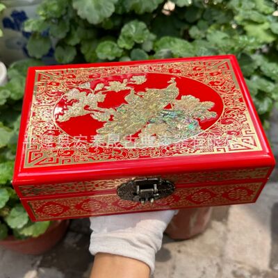 Пингьяо лаковой ювелирной коробки, лакировая раковина медная раковина, ремесленные изделия, коробка для хранения ювелирных изделий, коробка для лунного питания