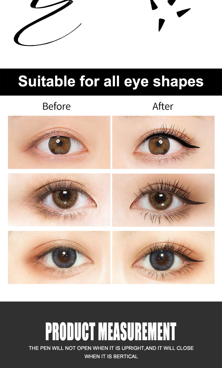 SUAKE Two-in-one seal eyeliner, quick-drying, non-smudging, water-repellent, double-ended eyeliner undefined