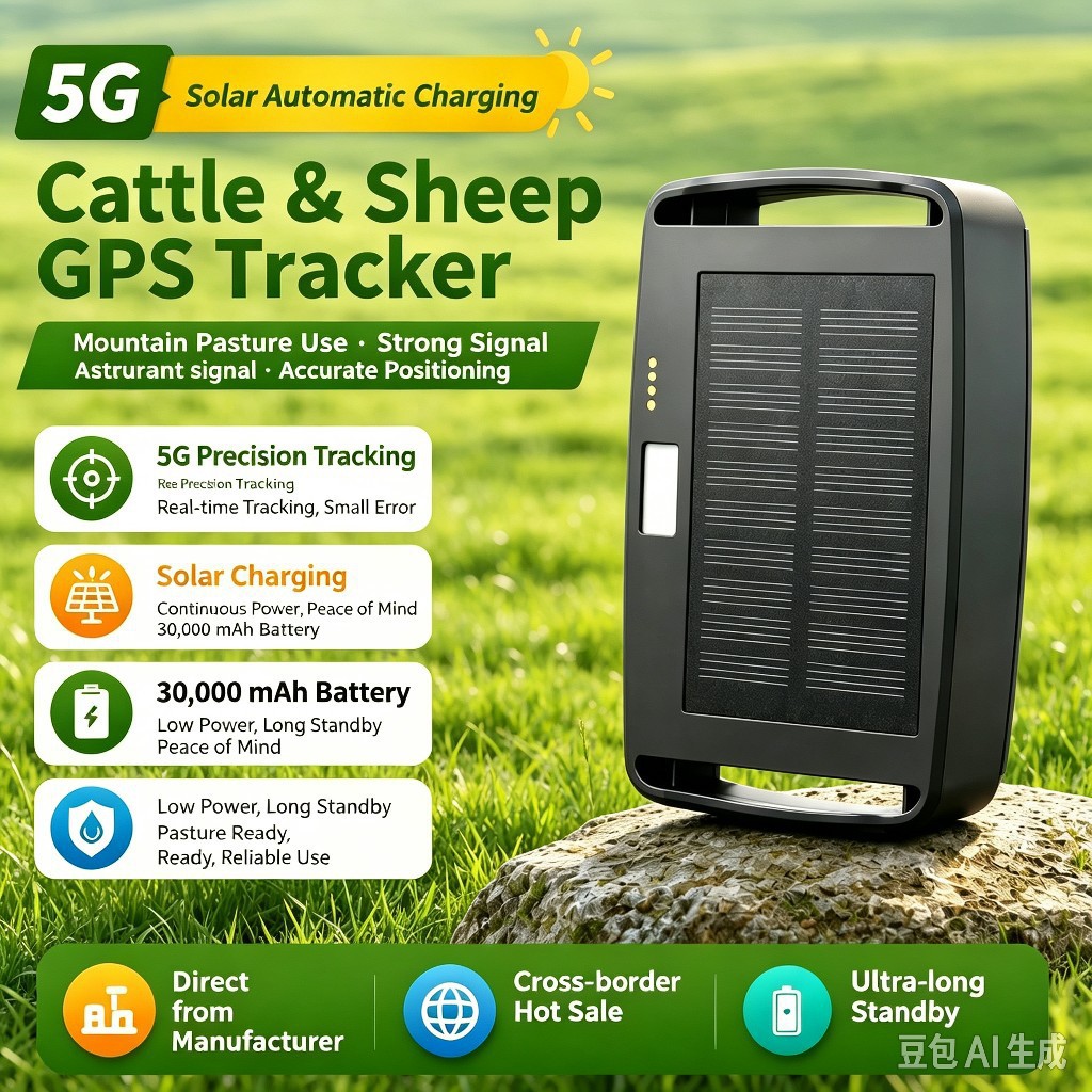 跨境牛羊定位器GPS追跟器4G太阳能定位器跨境专供
