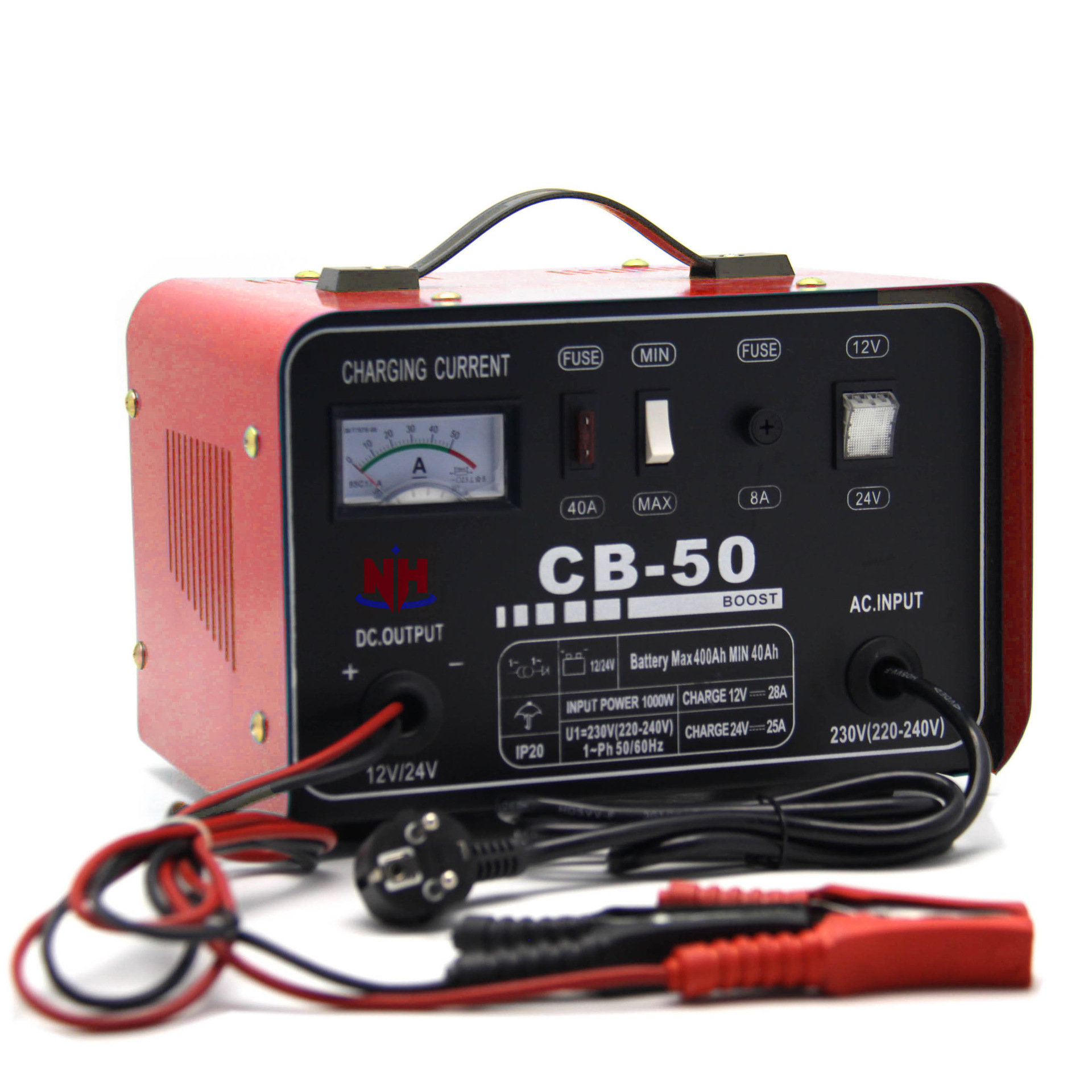 CB-50汽车电瓶充电器摩托车卡车充电器24V12V应急启动电源维护