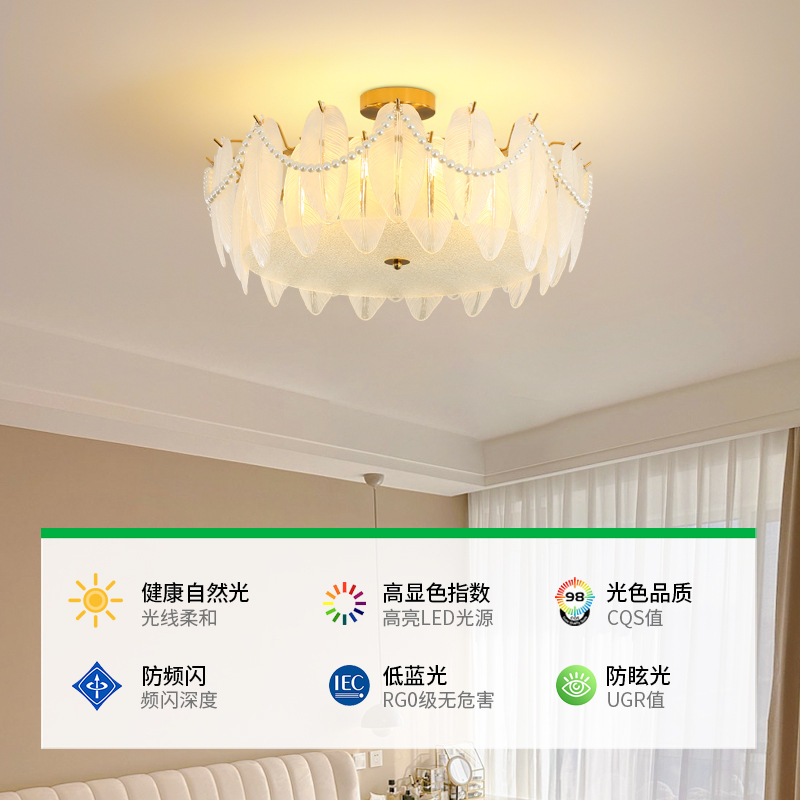 Lámpara de techo para dormitorio, lámpara de techo para comedor y sala de estar, lámpara de dormitorio, lámpara de cristal de lujo de estilo francés, iluminación para habitaciones, accesorios de iluminación Zhongshan 413L.