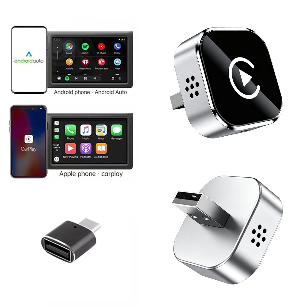 Cross-Border Amazon Exclusive Car and Vehicle Interconnection Box for Android and Apple 2-in-1 Wired to Wireless Carplay