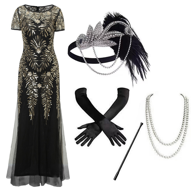 European and American Evening Dresses, Feminine and Elegant Sequined Fishtail Dresses, Banquet Host Slim-Fitting Long Dresses, Cross-Border Prom Dresses