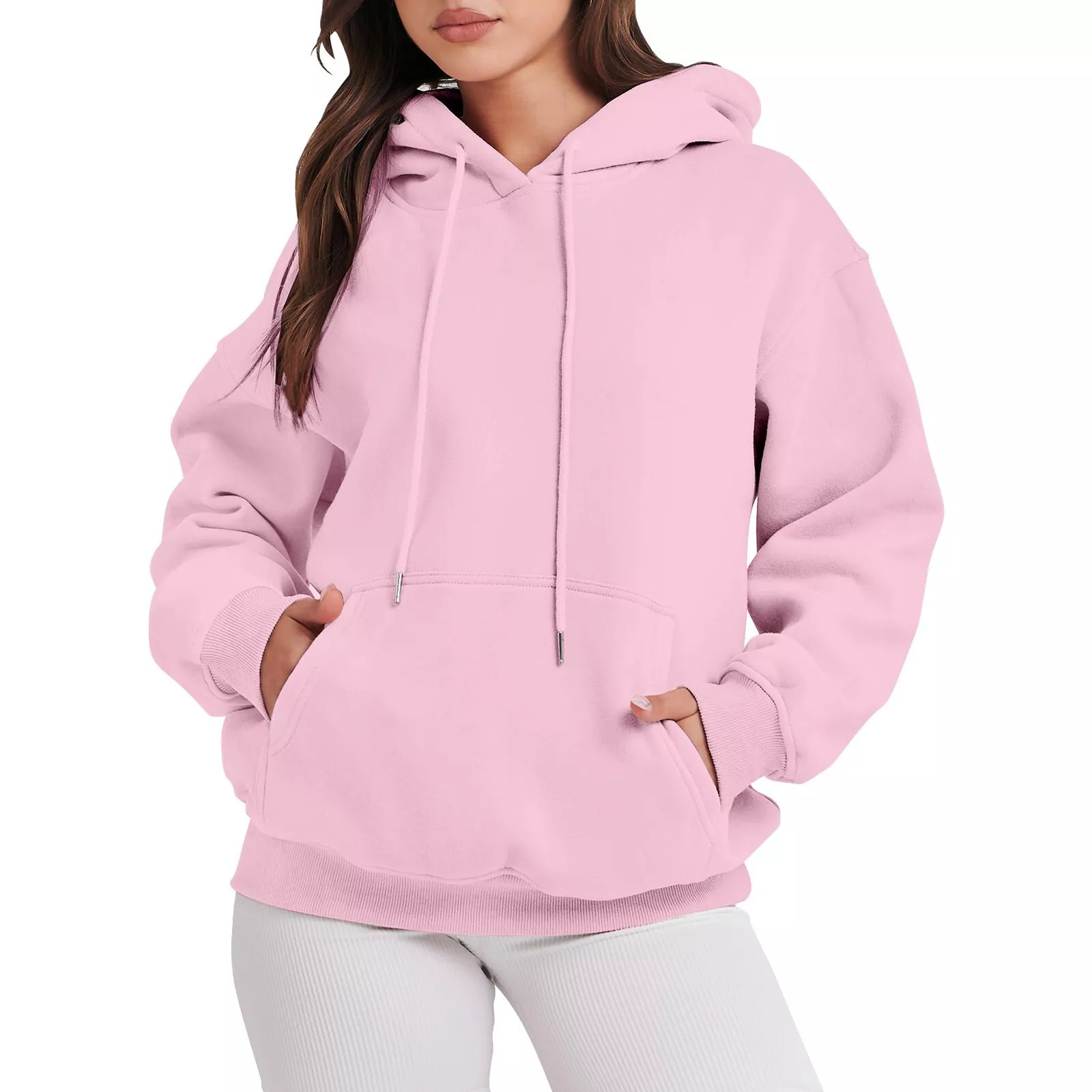 Women's Clothing Oversized Hoodie Sweatshirt - Plain Color Pullover (XS-4XL, 17 Trendy Colors)_ecoleips.com