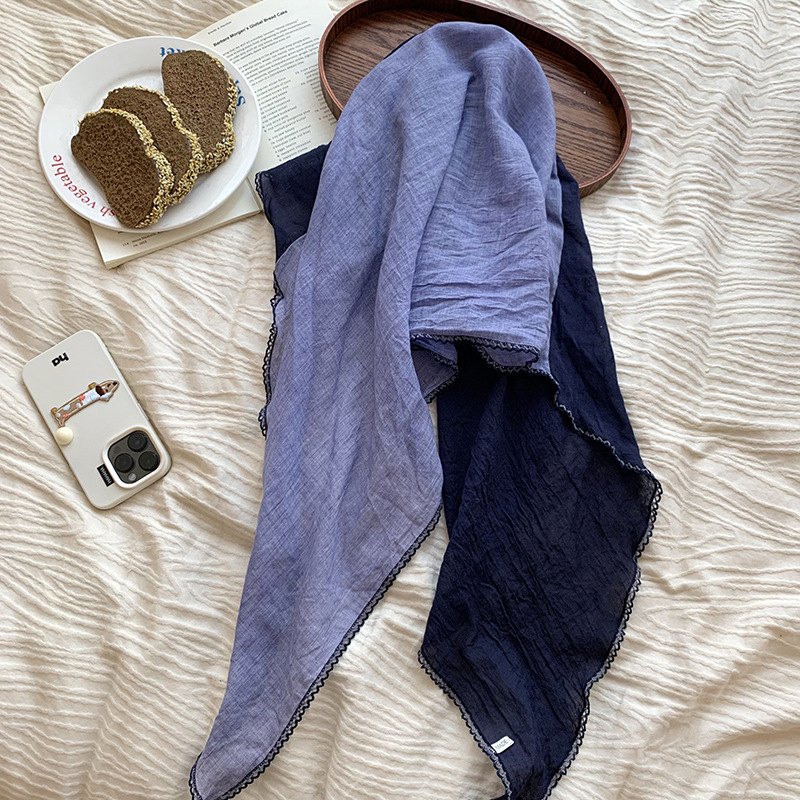 Pañuelo de seda para mujer, tira larga, sensación de alta calidad, color a juego, bufanda simple coreana, protector solar, bufanda de cuello, chal de punto