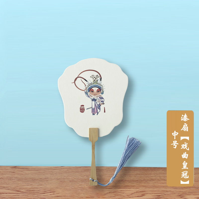 오페라 비유상 페인트 부채(중국 스타일) - 작은 왕관