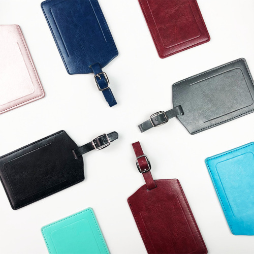 Cross-border wholesale oil-edged imitation leather luggage tags with customized corporate LOGO logo pu luggage tags