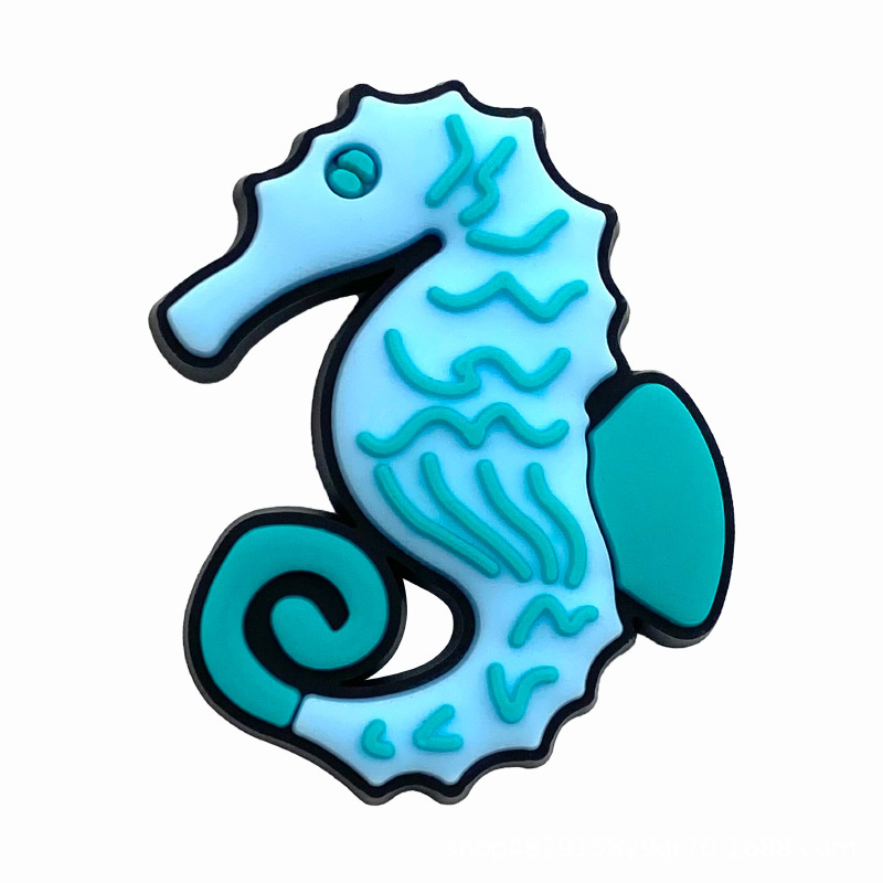 サメ、イルカ、ヒトデ、海洋動物、Zhibixing クロックス、アクセサリー、PVC ソフトラバークロックス、靴バックル、靴の花の装飾|undefined