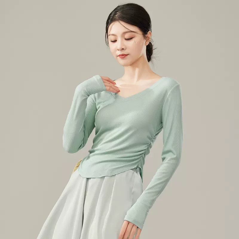 尚迈现代舞成人修身长袖上衣舞蹈服练功专业中国古典教师跳舞服女