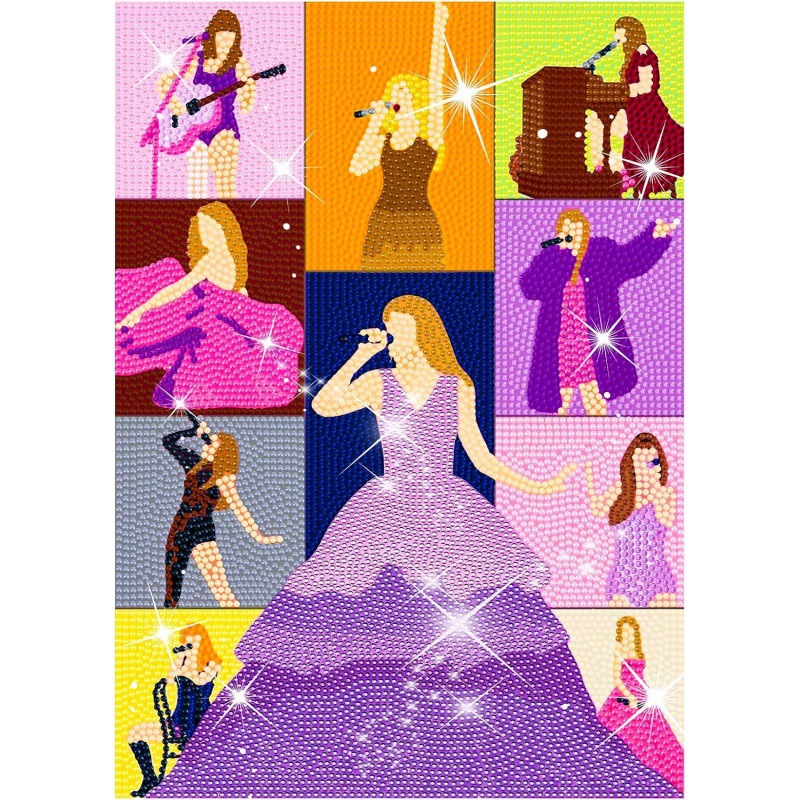 Pintura de Diamantes 5D, Diseño de Cantante Taylor, Pintura Decorativa DIY Hecha a Mano, Diamantes Redondos y Cuadrados, Éxito de Ventas en Amazon, Pintura de Diamantes Kpop