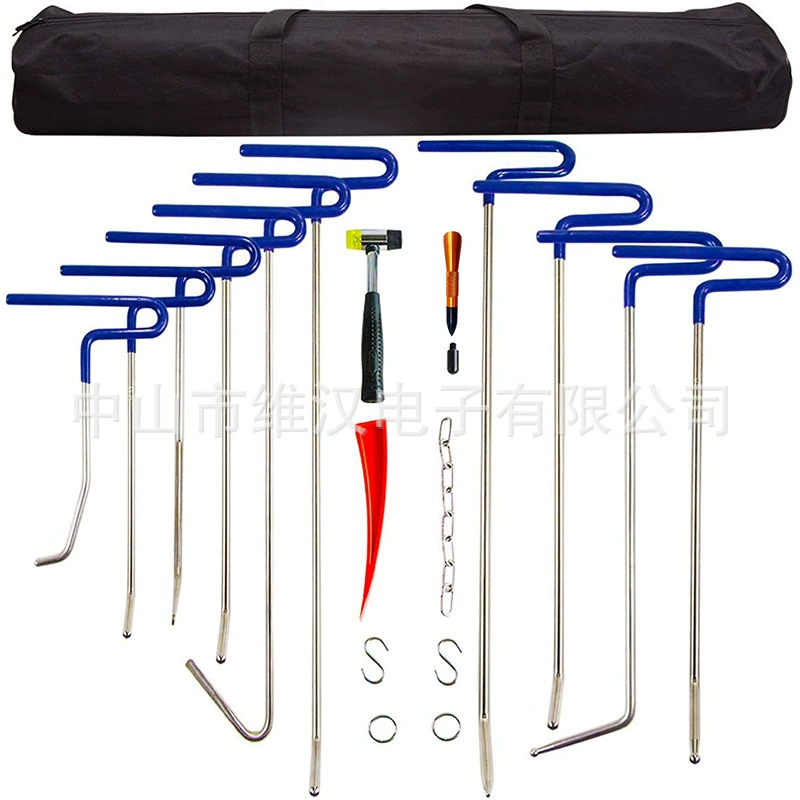 Набор из 20 предметов для удаления вмятин на автомобиле: инструмент для ремонта вмятин, крюк, лопатка, пружинная сталь, нержавеющая сталь.