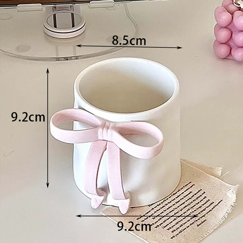 Niche design bow ins ceramic mug high-looking creative ceramic mug 1
