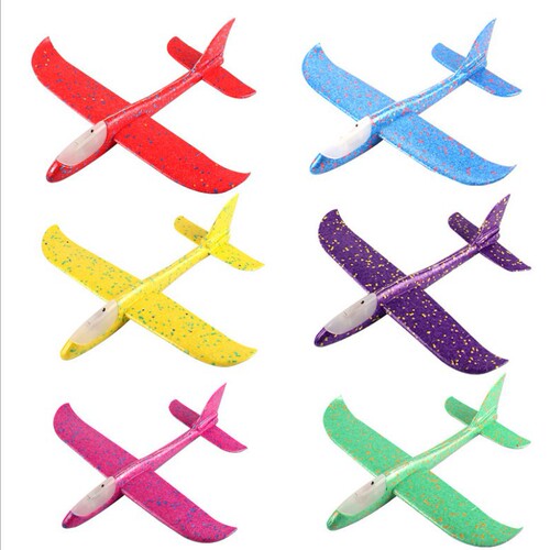 Luminous hand-thrown airplane 10 lights three-speed adjustable mode airplane model children's educational toys hot sale wholesale