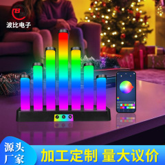 跨境热销RGB电竞氛围灯 电脑桌面拾音节奏灯 书房卧室桌面小摆件