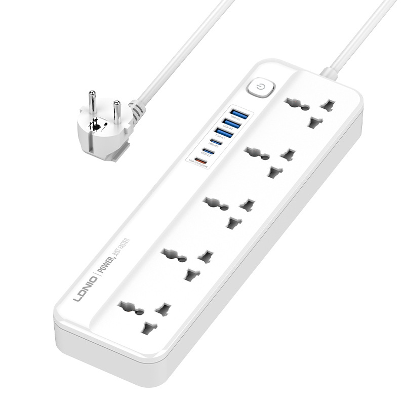 Enchufe de línea estándar europeo de comercio exterior LDNIO, enchufe de alta potencia estándar estadounidense, enchufe de múltiples enchufes universal, enchufe de cable USB
