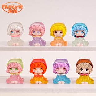 Luminous Curly Hair Cocoa Blind Box Resin Cute Doll Small Ornaments Office Decorative Desktop Cute Handmade Ornaments