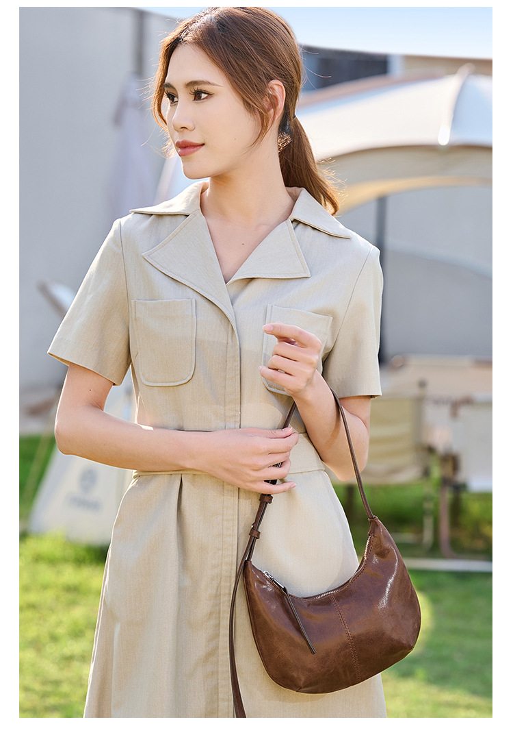 Sac à bandoulière rétro tendance pour femme, design de niche, simple et polyvalent, idéal pour les déplacements quotidiens_voghion.com