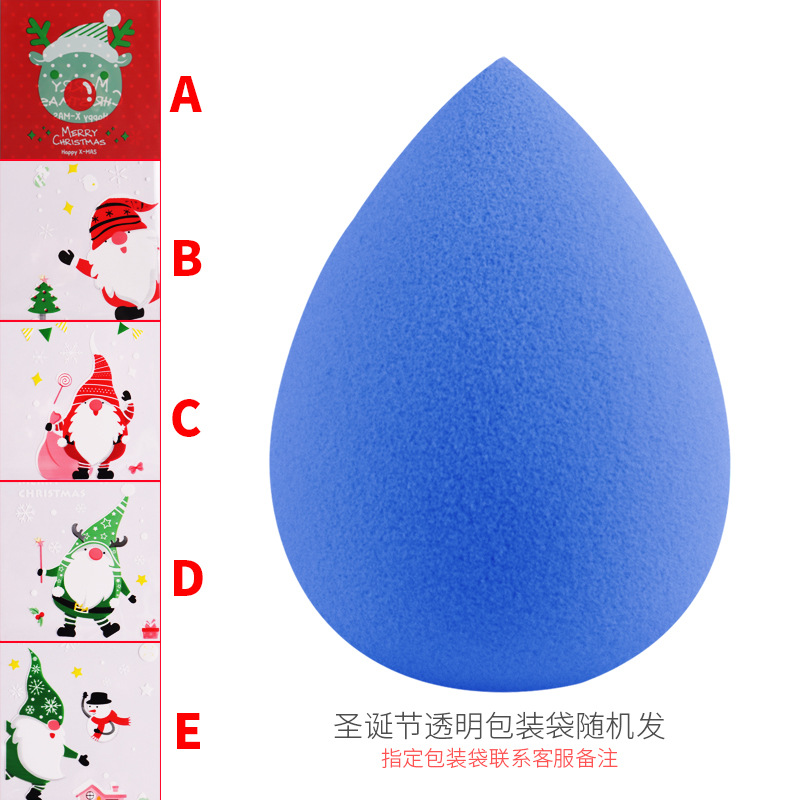 Zhuolya nueva Navidad belleza huevo maquillaje acabado esponja sin polvo super suave maquillaje huevo gota de agua soplo de polvo