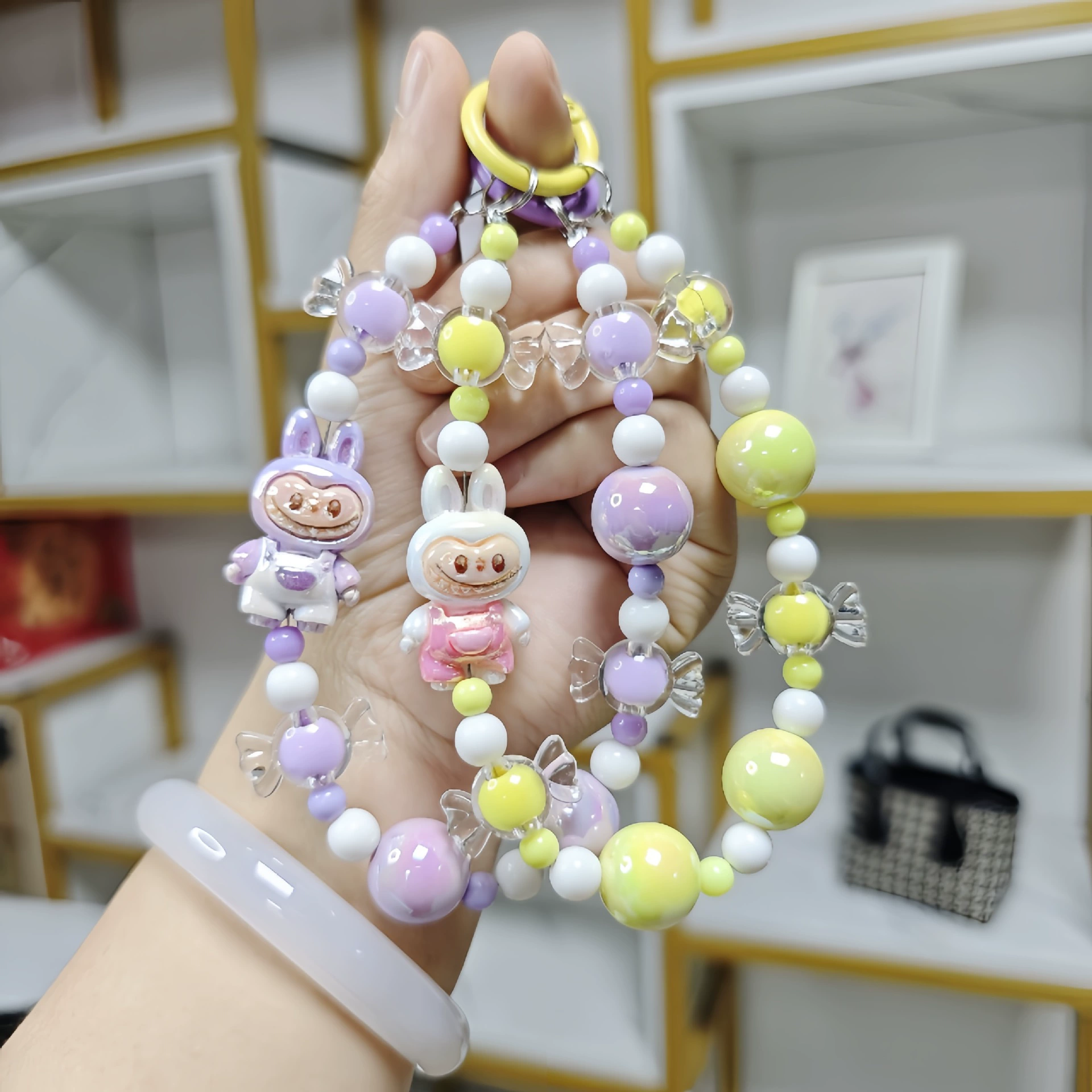 Креативное мультяшное мобильное устройство, цепочка для ключей, DIY, ручная роспись, подарок на день рождения