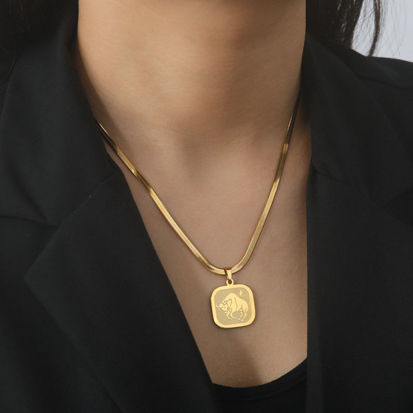 Retro matte square pendant