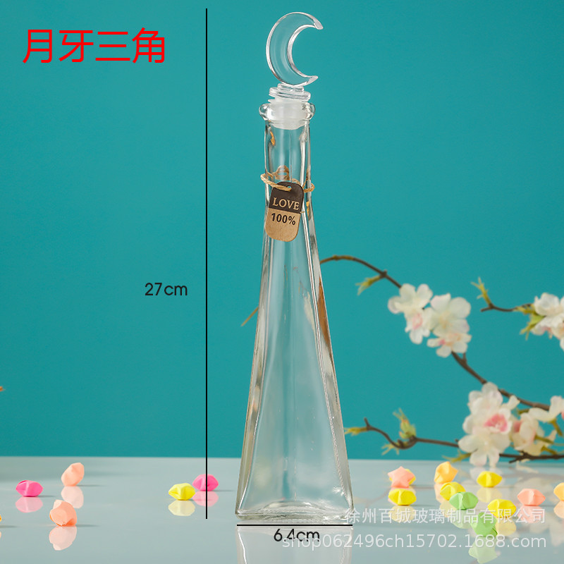 Envío gratuito creativo DIY botella de océano transparente botella de vidrio de corcho botella de deriva botella de arco iris deseando botella estrella material