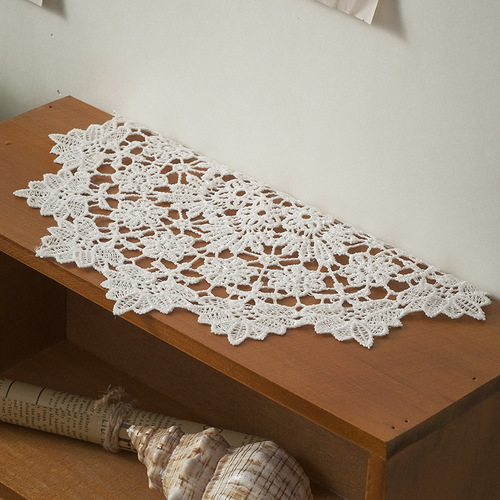 Home Vintage Tassel Decor Fabric Hotel Restaurant Oval Rustic Country Style Cushion Tablecloth Television Table Lace Fabric