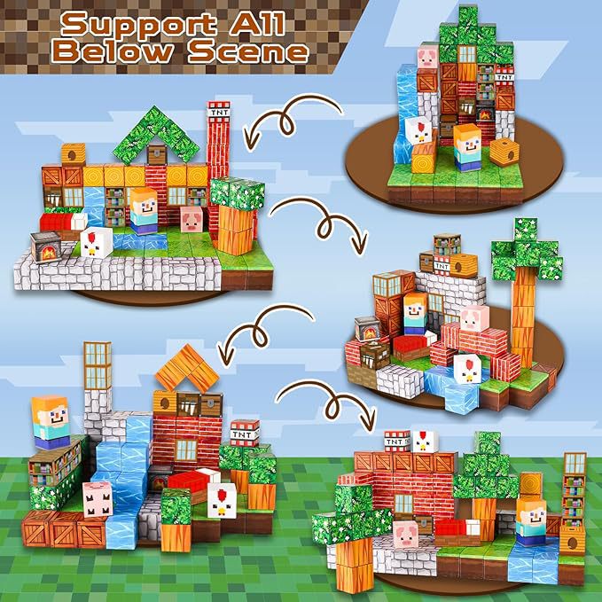 Amazonの人気商品 Magnetic Building 磁気磁気ブロック ビルディングブロック アニマルハウス クロスボーダーおもちゃ|undefined