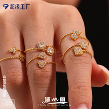 ���� ���갮�ļ���5A�ʯ��ָϸȦ���ڲ���ֶ�18K��Ů���������