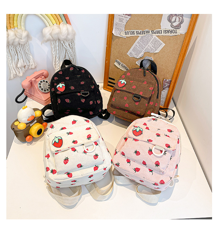 Strawberry Casual School backpack trim Kids backpack trim Functional backpack trim display picture 12