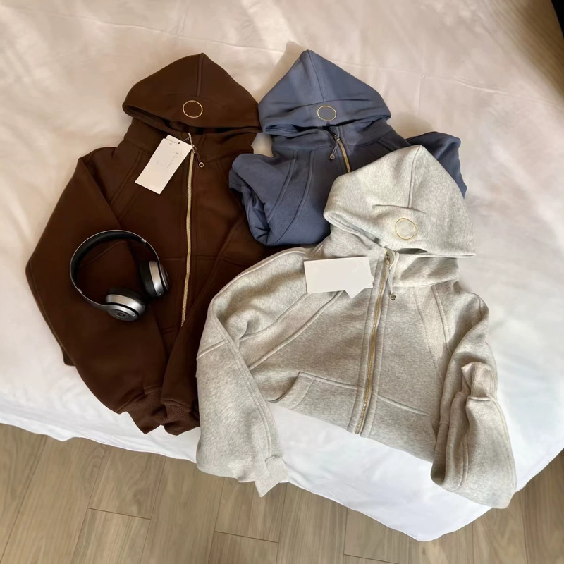 【Nanyou】Loose Fit Full Zip Hoodie Jacket with Pocket Logo/Net Pocket/Ykk Zipper/Casual Hoodie for Women