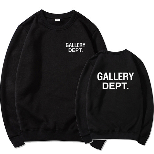 GALLERY DEPT Streetwear Letter Print Fleece Crew Neck Hoodie for Men and Women High Street Loose Hoodie
