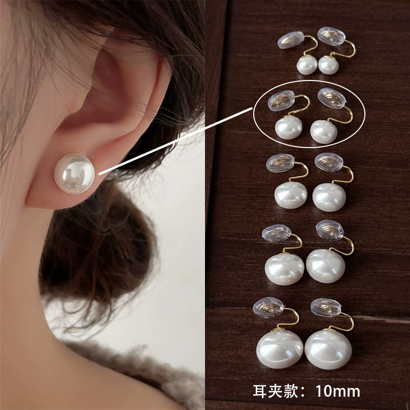 Earrings from pearl, small design ear clips, silver 925 sample
