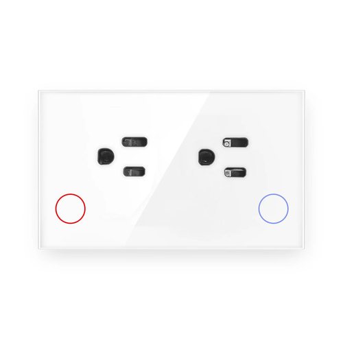 US Standard Doodle WiFi Smart Plug 15A Glass Panel with App Setting Button Backlight Switch Plug