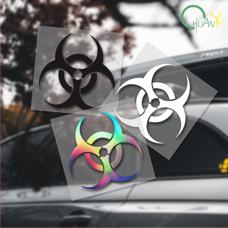 Cool biohazard warning motocross sticker danger sign decal bike racing fuel tank body more