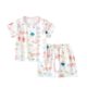 Male and Female Baby Split Crotch Pants Pajamas Outing Clothes Baby Clothes Summer Thin Short-Sleeved Suit Pure Cotton Summer