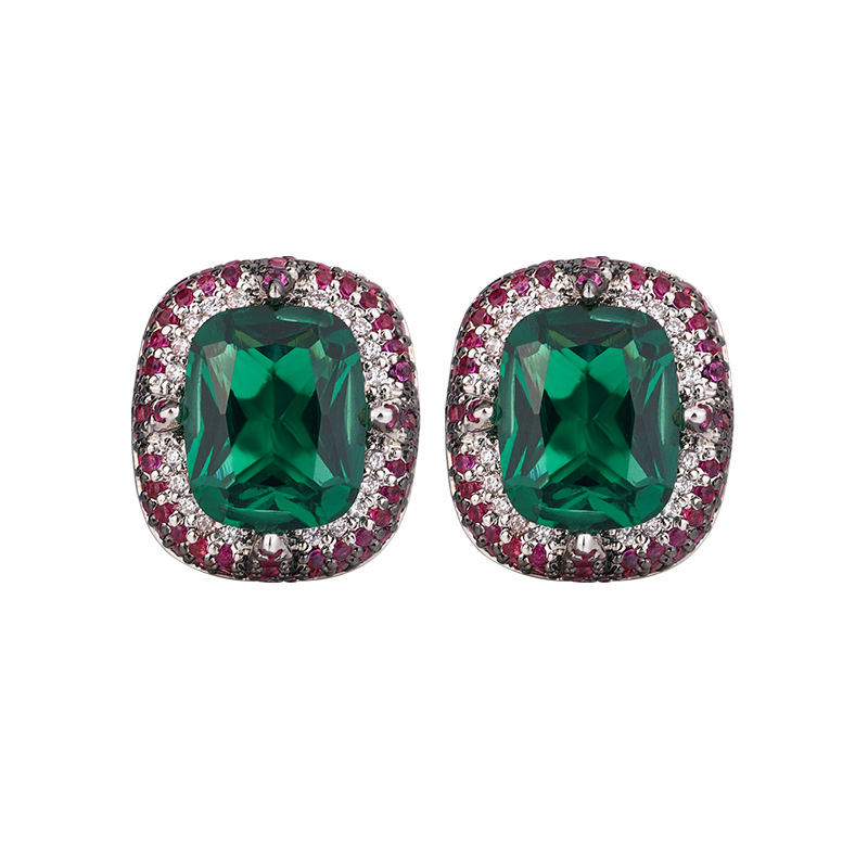 2024 nueva joyería Zhuang Shengsheng estilo europeo y americano simulación esmeralda salto color retro traje principal piedra 12*16-8*10