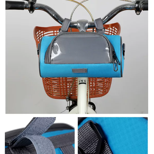 New Outdoor Waterproof Oxford Cloth Mountain Bike Handlebar Bag Riding Head Bag Touch Screen Mobile Phone Storage Bag