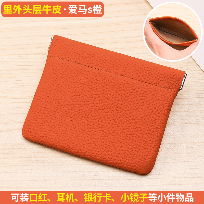 Cartera larga de piel de vaca real de capa superior autocerrada, pasaporte, licencia de conducir, conjunto de certificados, auriculares, lápiz labial, maquillaje, almacenamiento de línea de datos
