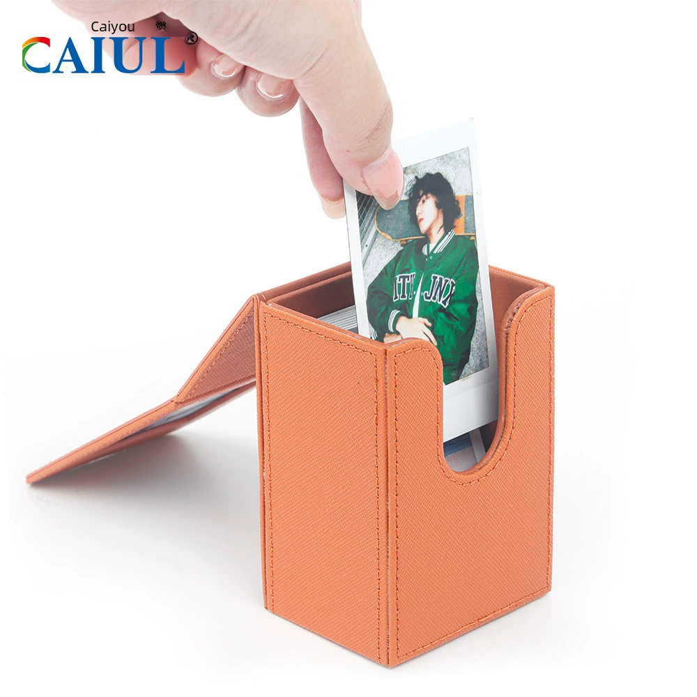 Коробка для хранения фото, искусственная кожа PU, подставка под Polaroid 3 дюйма, большой объём, органайзер для карт и фото
