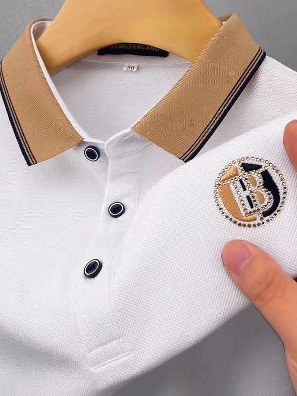 Summer Men's Short-Sleeved Shirt 2025 New Paul Embroidered Lapel Shirt Half-Sleeved Top for Men