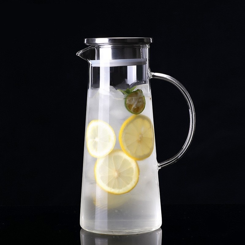 Hervidor de agua fría de alta borosilicona de vidrio resistente al calor hervidor de agua caliente doméstico fría hervidor de té de jugo de fruta de gran capacidad hervidor de té