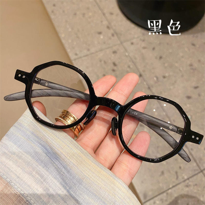 日系手作り木目丸枠眼鏡フレーム円形復古眼鏡フレーム高さ数近視男女文芸フレーム|undefined